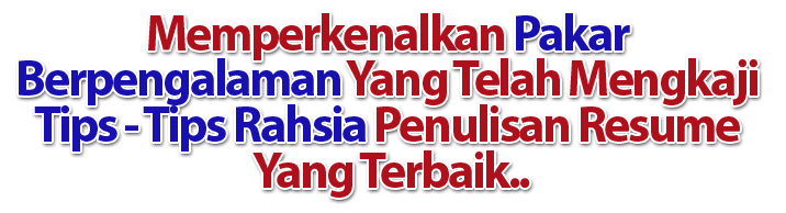 Rahsia Resume Kerja